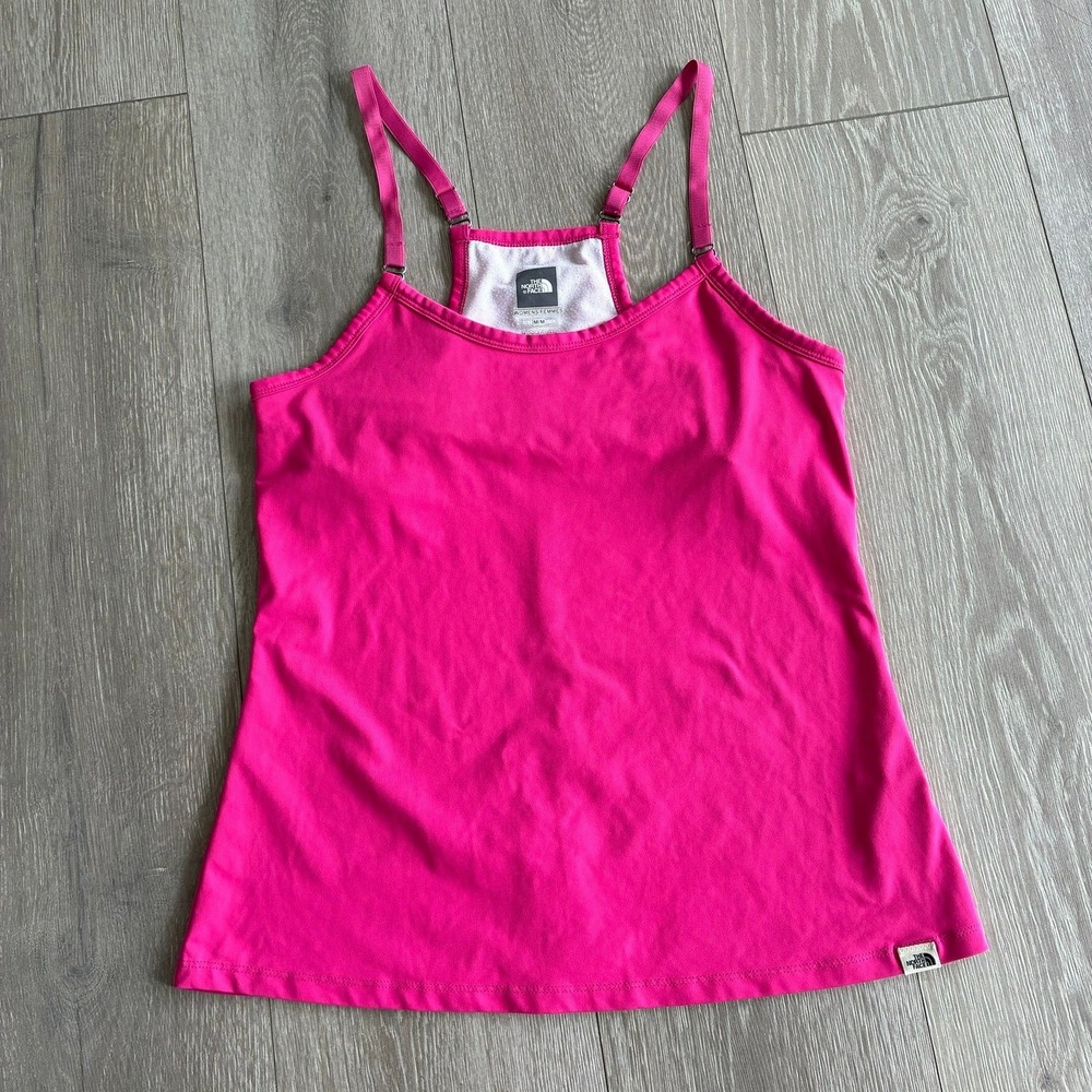 The North Face Womens VaporWick Pink Racerback Tank Top Built-in Bra Medium
